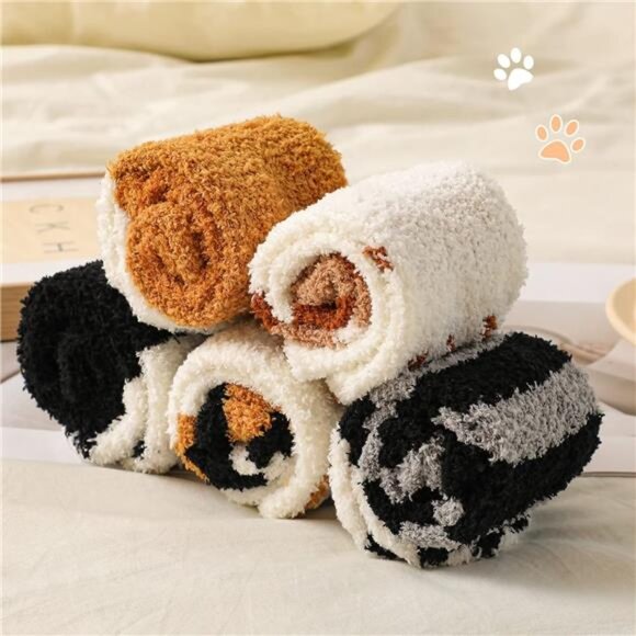 Clothirily Fuzzy Socks for Women - Fluffy, Soft, Slipper Socks for Winter, Cute - Picture 6 of 7